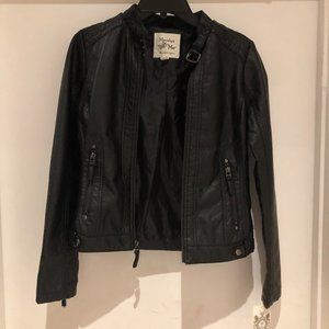 Juniors Black Leather Jacket